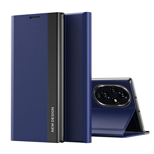 For Honor 200 Pro Side Electroplated Adsorption Leather Phone Case(Dark Blue)