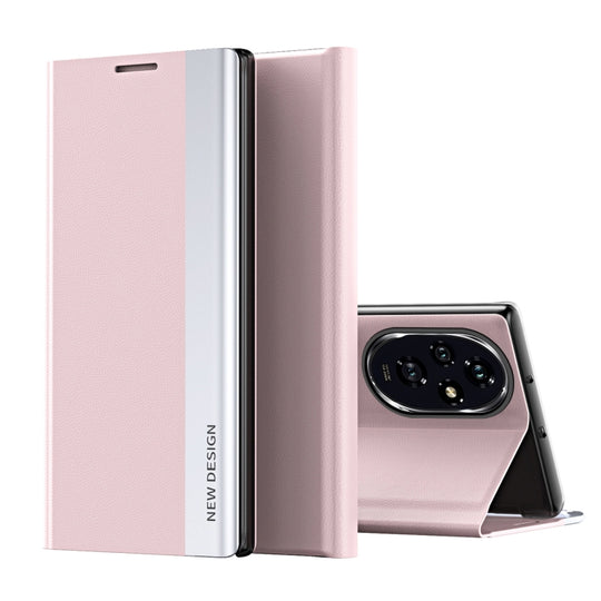 For Honor 200 Pro Side Electroplated Adsorption Leather Phone Case(Pink)