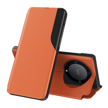 For Honor X9a Attraction Flip Holder Leather Phone Case(Orange) - Honor Cases by buy2fix | Online Shopping UK | buy2fix