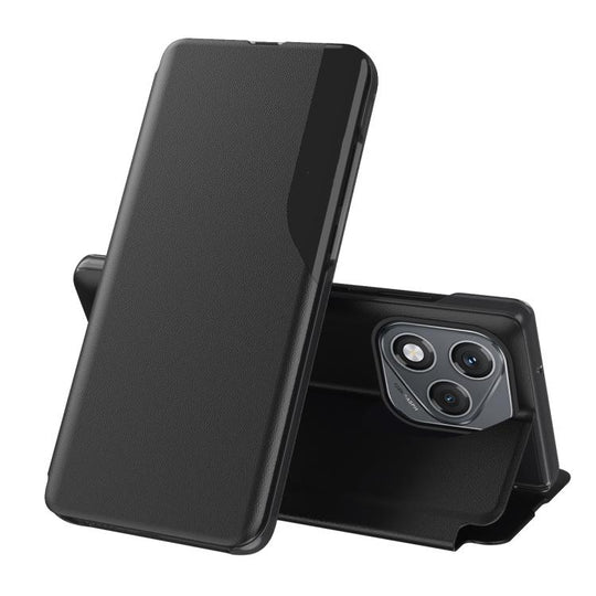 For Honor 400 Lite Global Attraction Flip Holder Leather Phone Case(Black)