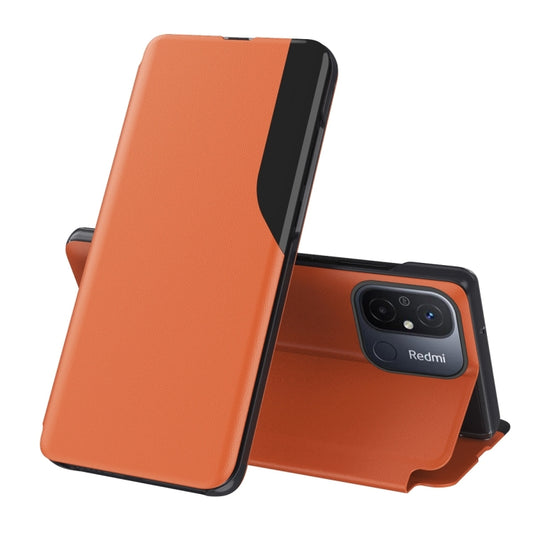 For Xiaomi Redmi 12C Attraction Flip Holder Leather Phone Case(Orange) - Xiaomi Cases by buy2fix | Online Shopping UK | buy2fix