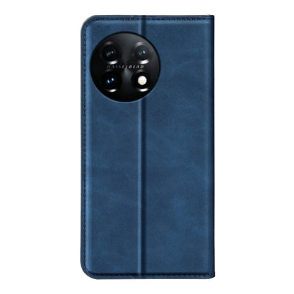 For OnePlus 11  Retro-skin Magnetic Suction Leather Phone Case(Dark Blue) - OnePlus Cases by buy2fix | Online Shopping UK | buy2fix