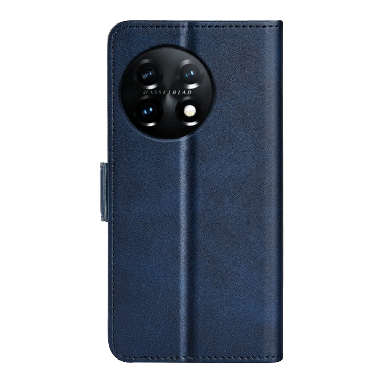 For OnePlus 11 Dual-side Magnetic Buckle Leather Phone Case(Dark Blue) - OnePlus Cases by buy2fix | Online Shopping UK | buy2fix