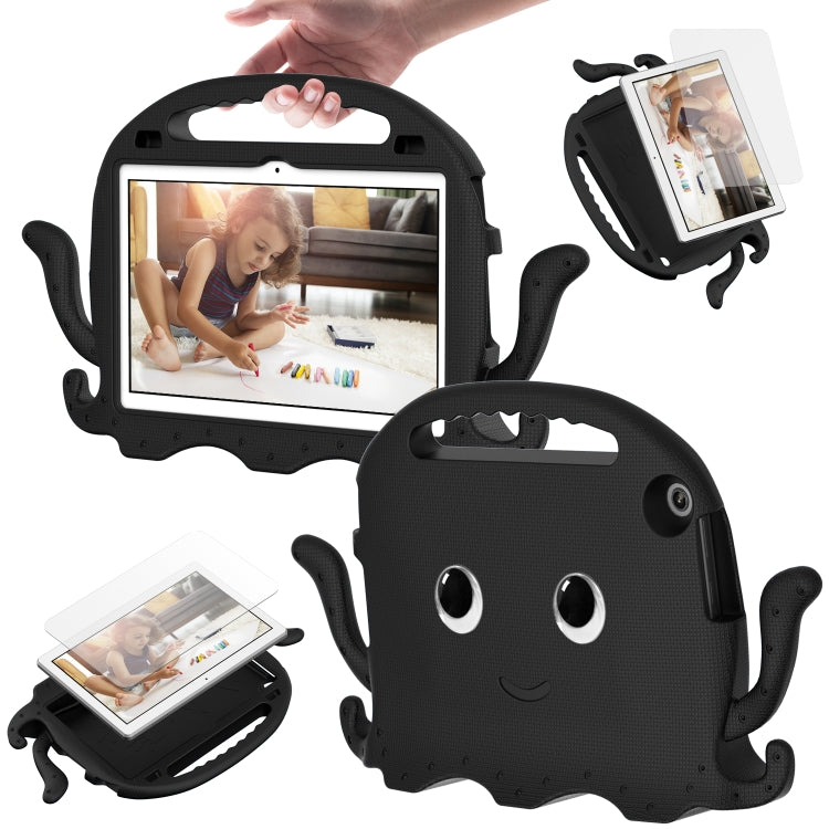 For Lenovo Tab M10 3rd Gen 10.1 TB-328 Octopus Style EVA Hybrid PC Shockproof Tablet Case with Strap(Black) - Lenovo by buy2fix | Online Shopping UK | buy2fix