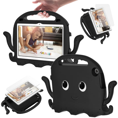 For Lenovo Tab M10 3rd Gen 10.1 TB-328 Octopus Style EVA Hybrid PC Shockproof Tablet Case with Strap(Black) - Lenovo by buy2fix | Online Shopping UK | buy2fix