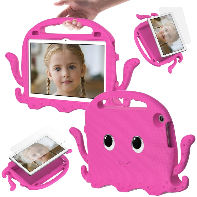 For Lenovo Tab M10 3rd Gen 10.1 TB-328 Octopus Style EVA Hybrid PC Shockproof Tablet Case with Strap(Rose Red) - Lenovo by buy2fix | Online Shopping UK | buy2fix