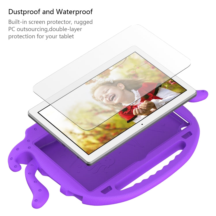 For Lenovo Tab M10 3rd Gen 10.1 TB-328 Octopus Style EVA Hybrid PC Shockproof Tablet Case with Strap(Purple) - Lenovo by buy2fix | Online Shopping UK | buy2fix