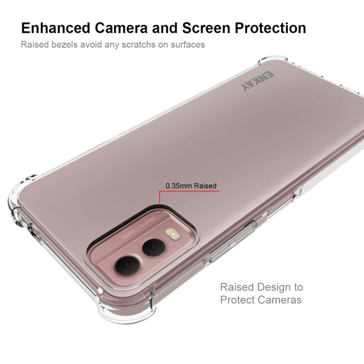 For Nokia C32 4G ENKAY Clear TPU Shockproof Anti-slip Phone Case by ENKAY