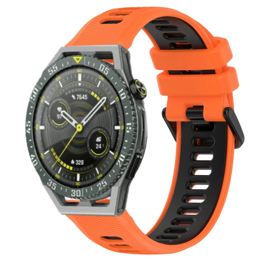 For Huawei Watch GT3 SE 22mm Sports Two-Color Silicone Watch Band(Orange+Black) by buy2fix