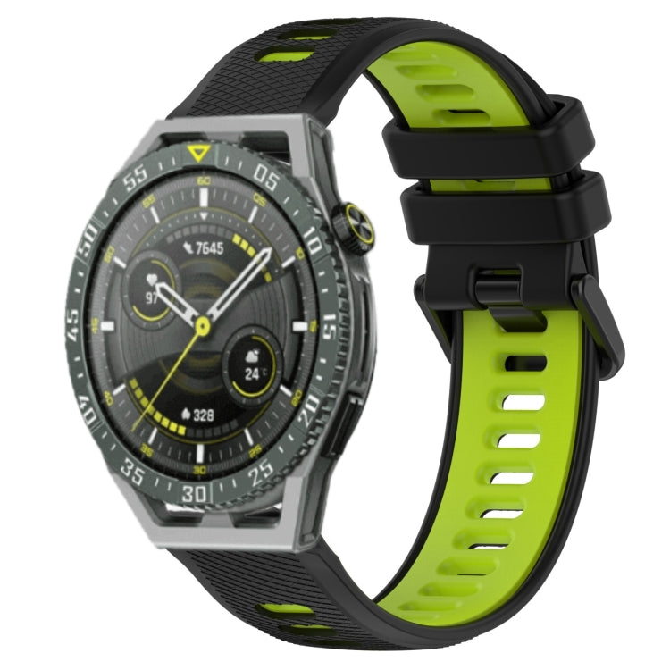 For Huawei Watch GT3 SE 22mm Sports Two-Color Silicone Watch Band(Black+Green) by buy2fix