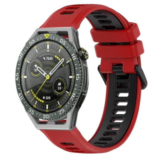 For Huawei Watch GT3 SE 22mm Sports Two-Color Silicone Watch Band(Red+Black) by buy2fix