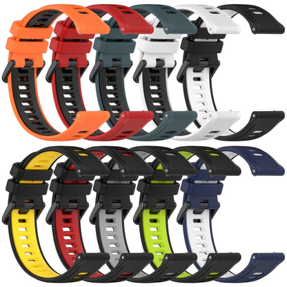 For Honor Watch GS 3i 22mm Sports Two-Color Silicone Watch Band(Black+Yellow) by buy2fix