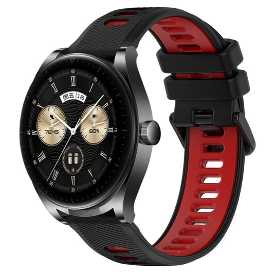 For Huawei Watch Buds 22mm Sports Two-Color Silicone Watch Band(Black+Red) by buy2fix