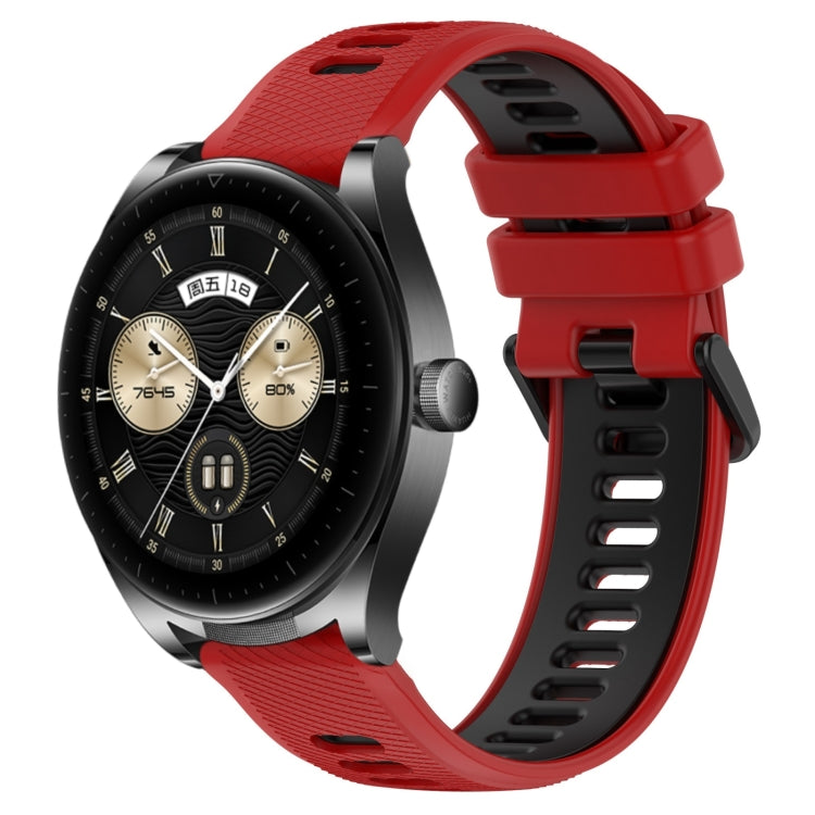 For Huawei Watch Buds 22mm Sports Two-Color Silicone Watch Band(Red+Black) by buy2fix