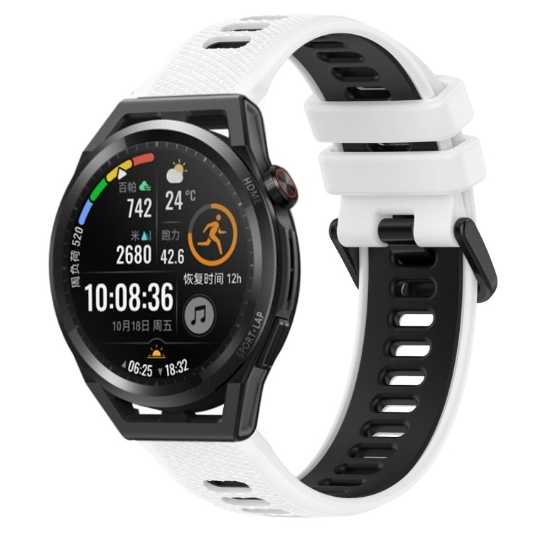 For Huawei Watch GT Runner 22mm Sports Two-Color Silicone Watch Band(White+Black) by buy2fix