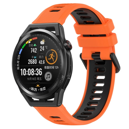 For Huawei Watch GT Runner 22mm Sports Two-Color Silicone Watch Band(Orange+Black) by buy2fix