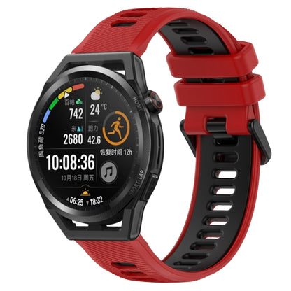 For Huawei Watch GT Runner 22mm Sports Two-Color Silicone Watch Band(Red+Black) by buy2fix