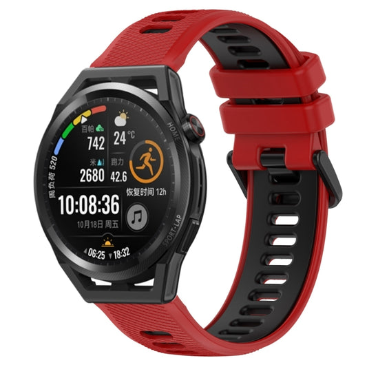 For Huawei Watch GT Runner 22mm Sports Two-Color Silicone Watch Band(Red+Black) by buy2fix