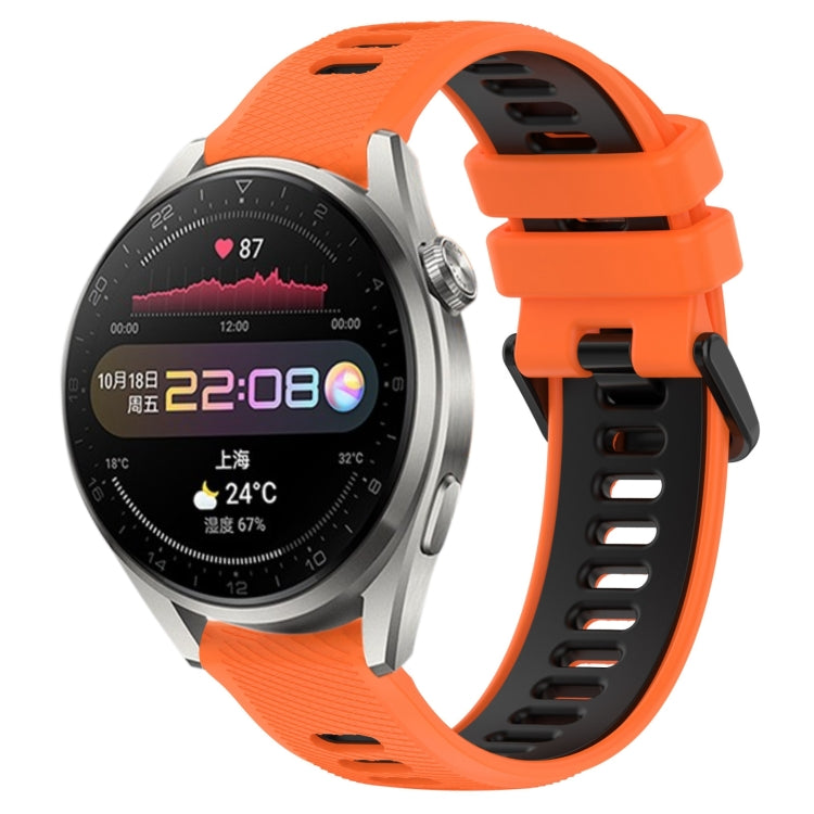 For Huawei Watch 3 Pro 22mm Sports Two-Color Silicone Watch Band(Orange+Black) by buy2fix