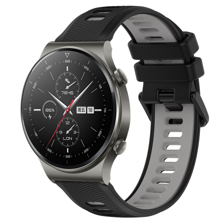For Huawei GT2 Pro 22mm Sports Two-Color Silicone Watch Band(Black+Grey) by buy2fix