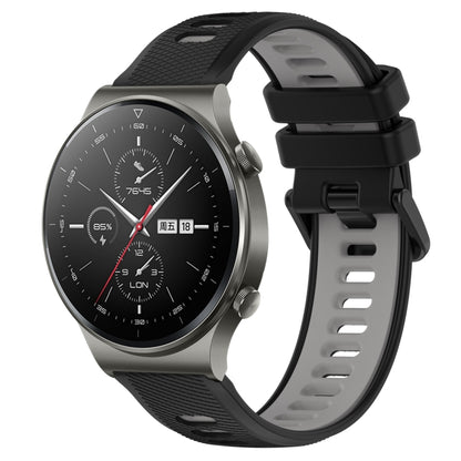 For Huawei GT2 Pro 22mm Sports Two-Color Silicone Watch Band(Black+Grey) by buy2fix
