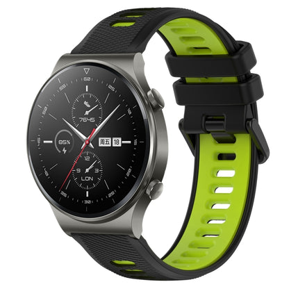 For Huawei GT2 Pro 22mm Sports Two-Color Silicone Watch Band(Black+Green) by buy2fix