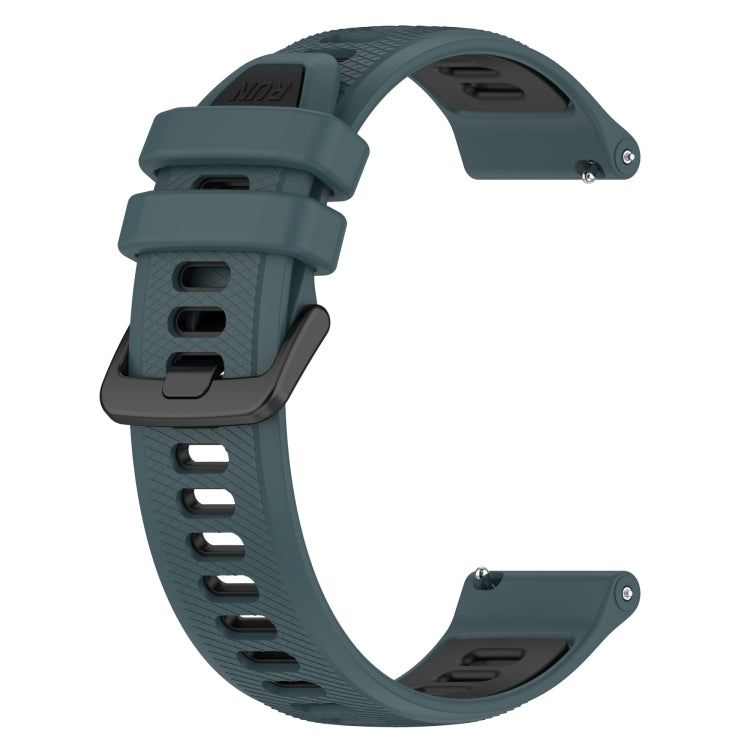 For Huawei Watch GT 2E 22mm Sports Two-Color Silicone Watch Band(Olive Green+Black) by buy2fix