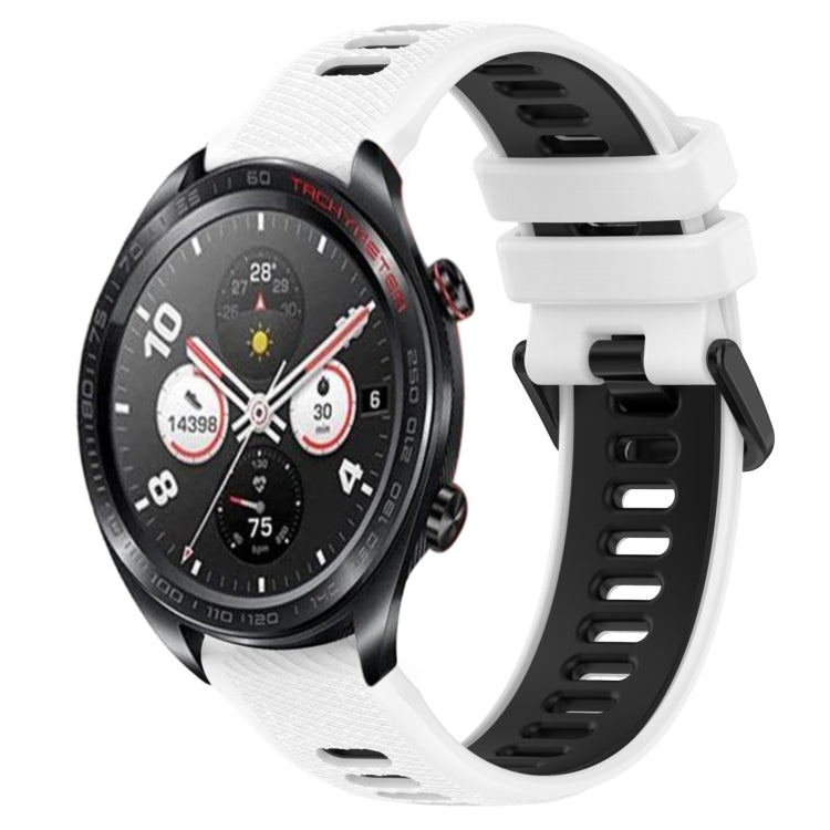 For Honor Watch Dream 22mm Sports Two-Color Silicone Watch Band(White+Black) by buy2fix