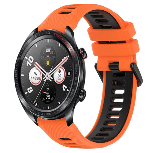 For Honor Watch Dream 22mm Sports Two-Color Silicone Watch Band(Orange+Black) by buy2fix