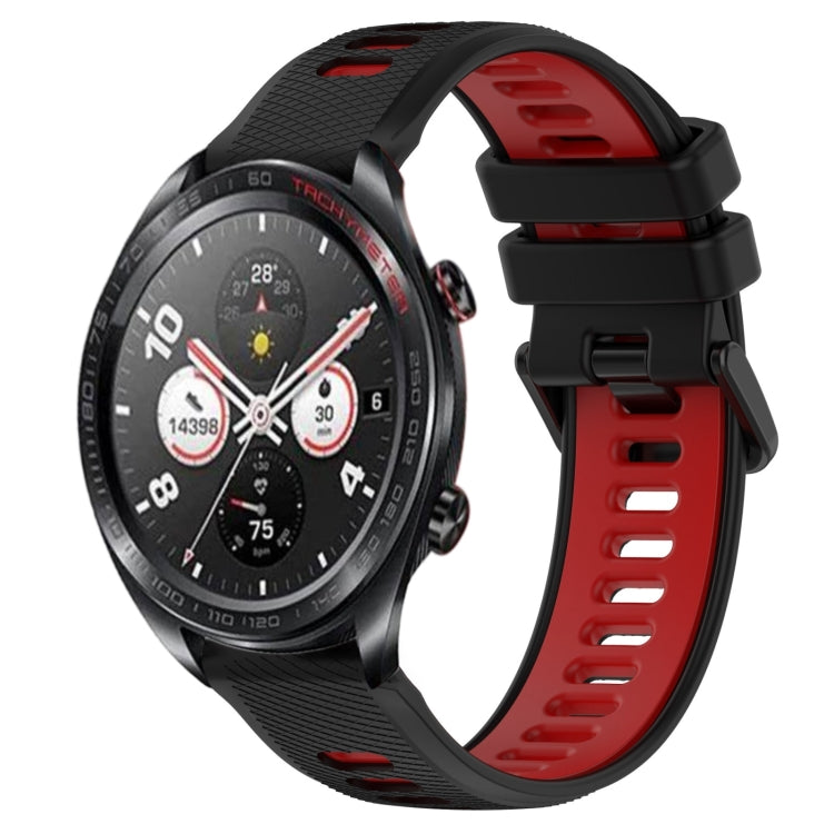 For Honor Watch Dream 22mm Sports Two-Color Silicone Watch Band(Black+Red) by buy2fix