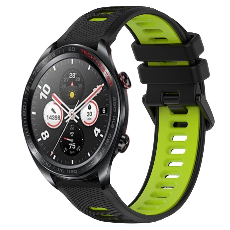 For Honor Watch Dream 22mm Sports Two-Color Silicone Watch Band(Black+Green) by buy2fix