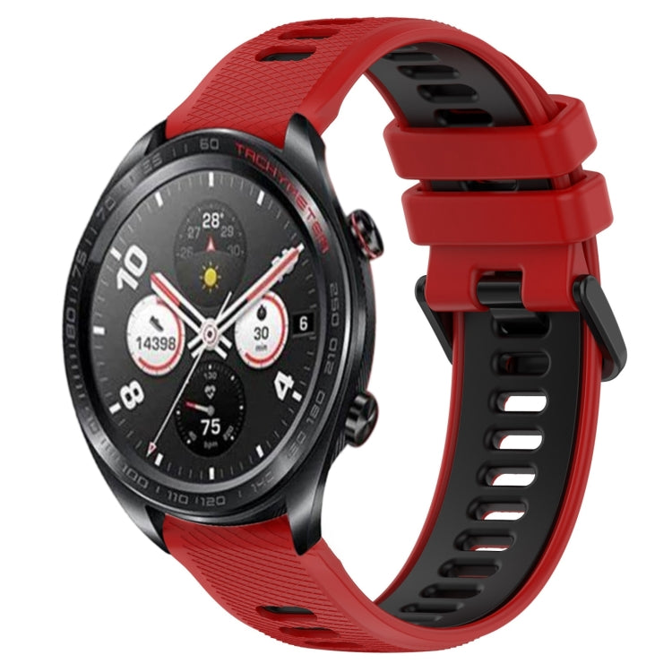 For Honor Watch Dream 22mm Sports Two-Color Silicone Watch Band(Red+Black) by buy2fix