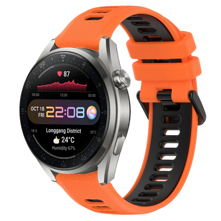 For Huawei Watch 3 Pro New 22mm Sports Two-Color Silicone Watch Band(Orange+Black) by buy2fix