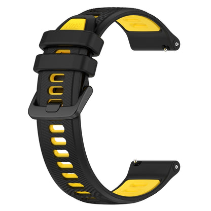 For Honor Watch GS 3i 22mm Sports Two-Color Silicone Watch Band(Black+Yellow) by buy2fix