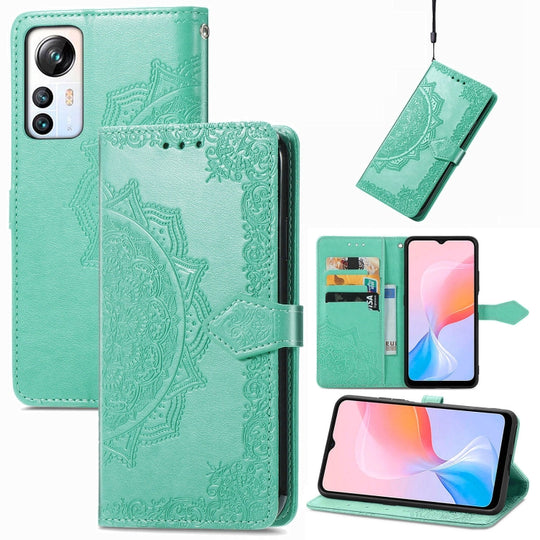 For Blackview A85 Mandala Flower Embossed Leather Phone Case(Green)