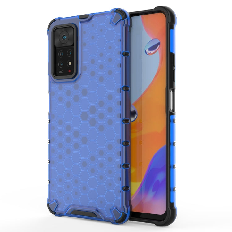 For Xiaomi Redmi Note 12 Pro 4G / Note 11 Pro 4G Global Shockproof Honeycomb Phone Case(Blue) - Xiaomi Cases by buy2fix | Online Shopping UK | buy2fix