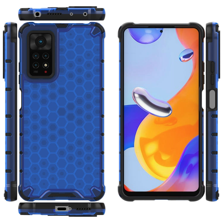 For Xiaomi Redmi Note 12 Pro 4G / Note 11 Pro 4G Global Shockproof Honeycomb Phone Case(Blue) - Xiaomi Cases by buy2fix | Online Shopping UK | buy2fix