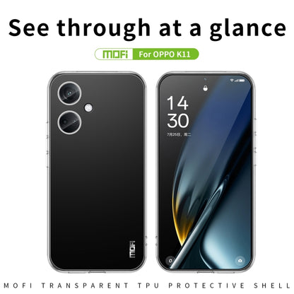 For OPPO K11 MOFI Ming Series Transparent Ultra-thin TPU Phone Case(Transparent) by MOFI