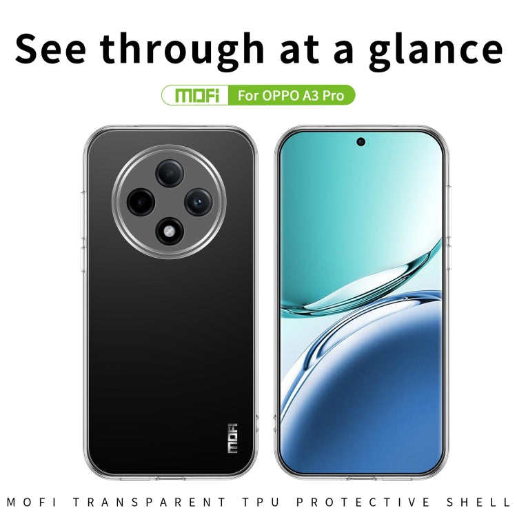 For OPPO A3 Pro MOFI Ming Series Transparent Ultra-thin TPU Phone Case(Transparent) by MOFI