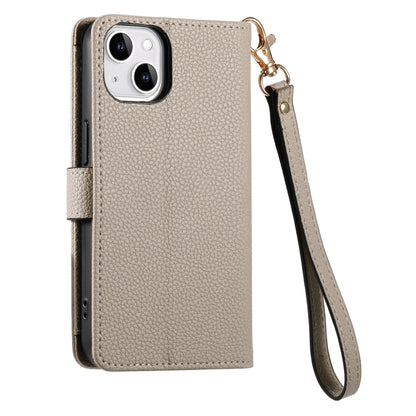 For iPhone 12 / 12 Pro Love Zipper Lanyard Leather Phone Case(Gray) - iPhone 12 / 12 Pro Cases by buy2fix | Online Shopping UK | buy2fix