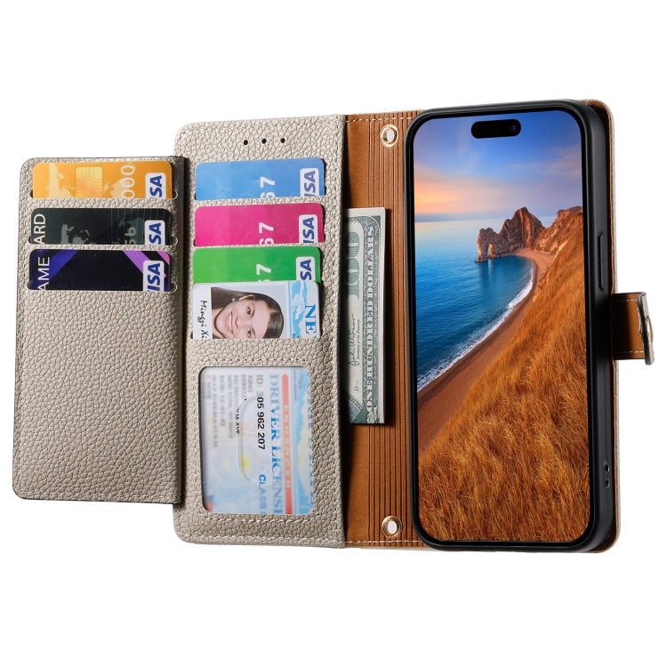 For iPhone 12 / 12 Pro Love Zipper Lanyard Leather Phone Case(Gray) - iPhone 12 / 12 Pro Cases by buy2fix | Online Shopping UK | buy2fix