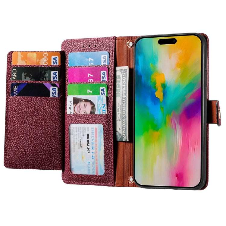 For iPhone 16 Pro Love Zipper Lanyard Leather Phone Case(Red) by buy2fix