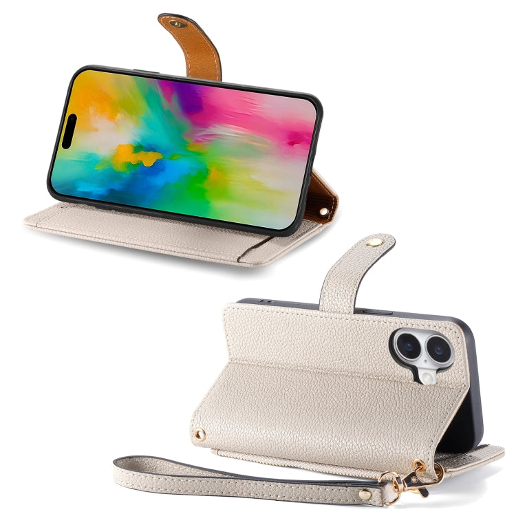 For iPhone 16 Pro Love Zipper Lanyard Leather Phone Case(Gray) by buy2fix