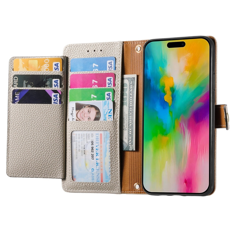 For iPhone 16 Pro Max Love Zipper Lanyard Leather Phone Case(Gray) by buy2fix