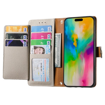 For iPhone 16 Pro Max Love Zipper Lanyard Leather Phone Case(Gray) by buy2fix