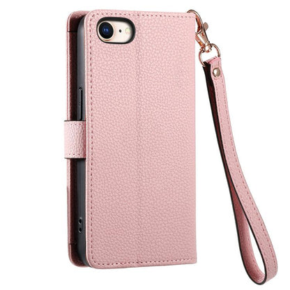 For iPhone 16e Love Zipper Lanyard Leather Phone Case(Pink) - iPhone 16e Cases by buy2fix | Online Shopping UK | buy2fix