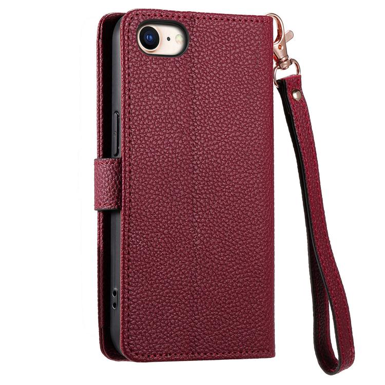 For iPhone 16e Love Zipper Lanyard Leather Phone Case(Red) - iPhone 16e Cases by buy2fix | Online Shopping UK | buy2fix