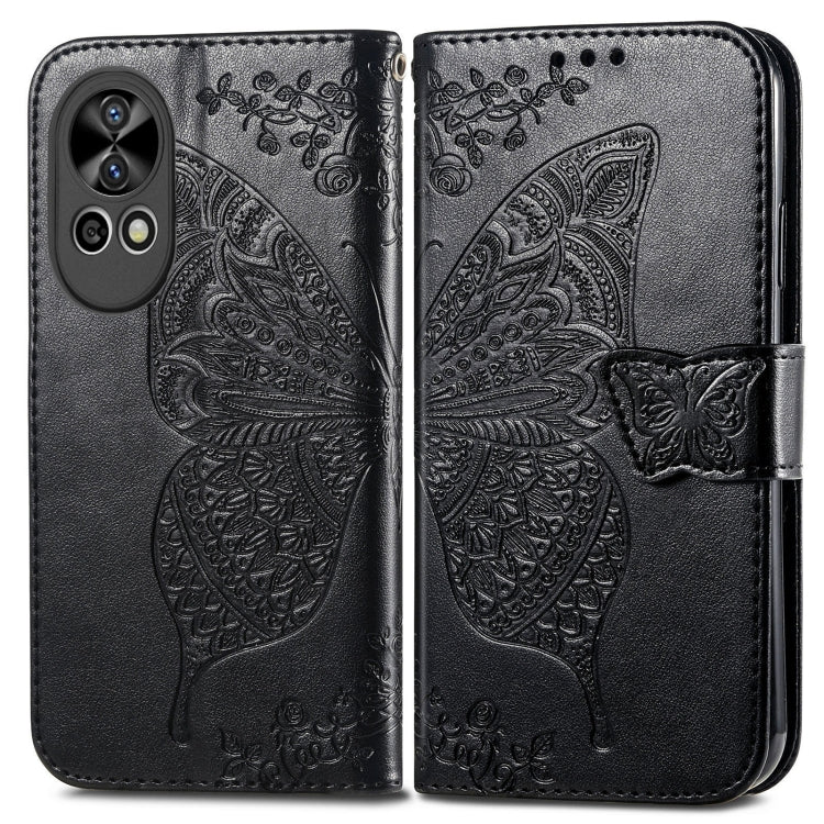 For Huawei  Nova 12 Pro Butterfly Love Flower Embossed Leather Phone Case(Black) - Huawei Cases by buy2fix | Online Shopping UK | buy2fix