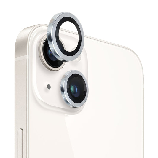 For iPhone 14 / 14 Plus NORTHJO Camera Lens Protector Tempered Glass CD Vein Metal Ring Film(Silver) - iPhone 14 Plus Tempered Glass by NORTHJO | Online Shopping UK | buy2fix