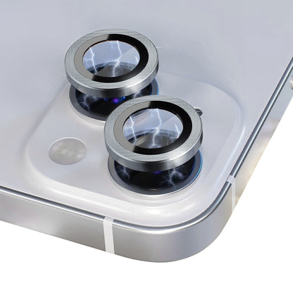 For iPhone 14 / 14 Plus NORTHJO Camera Lens Protector Tempered Glass CD Vein Metal Ring Film(Silver) - iPhone 14 Plus Tempered Glass by NORTHJO | Online Shopping UK | buy2fix